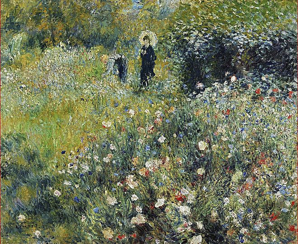 Renoir pinta a ‘Mujer con sombrilla en un jardín’.  / Diario Palentino