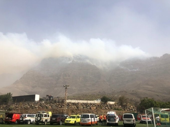 El fuego de Tasarte afecta a unas 1.000 hectáreas
