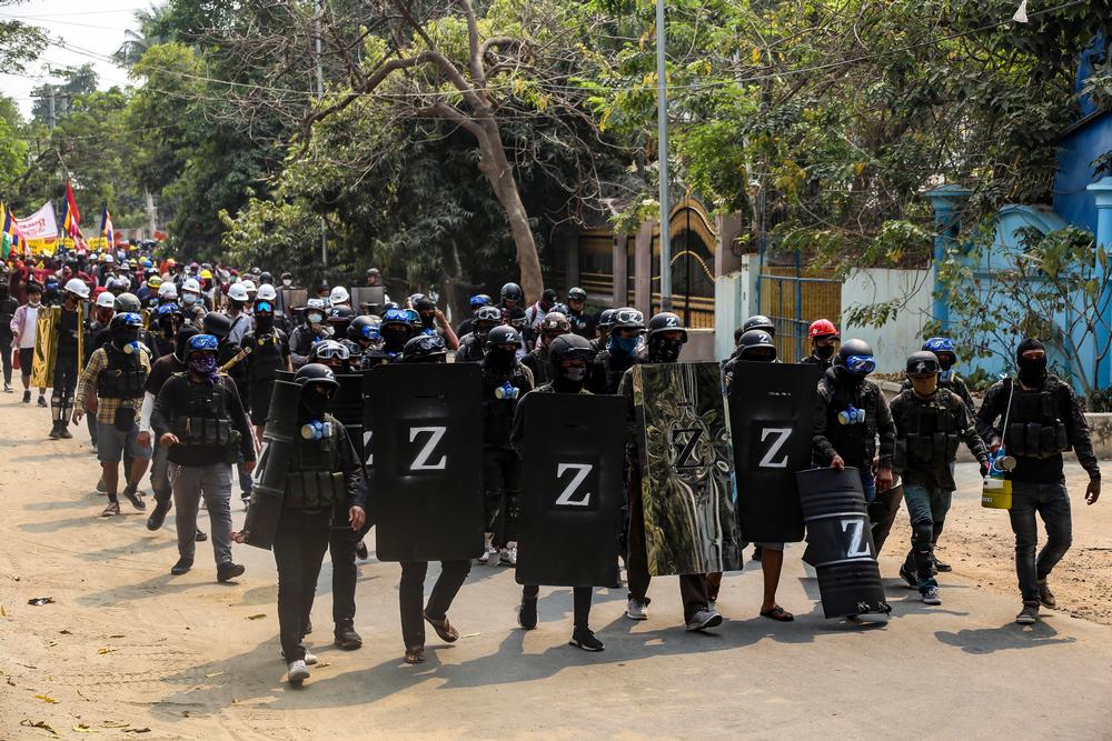 Protest against military coup in Mandalay  / STRINGER