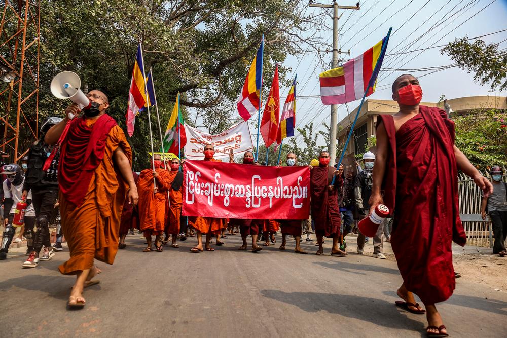 Protest against military coup in Mandalay  / STRINGER