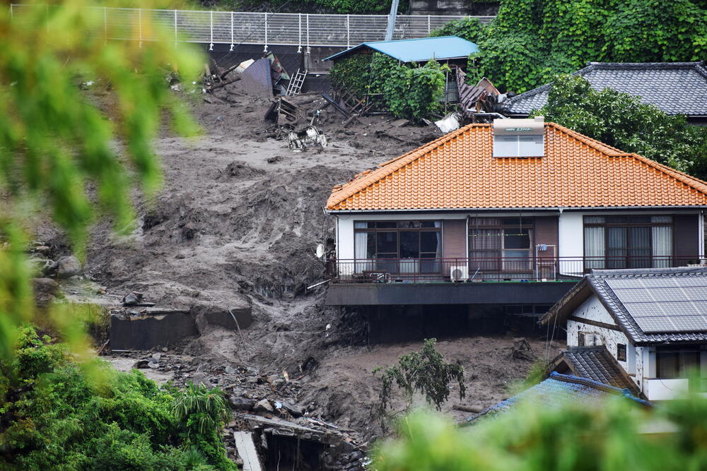 Mudslide triggered torrential rain left 20 people missing in Atami, Shizuoka Prefecture  / JIJI
