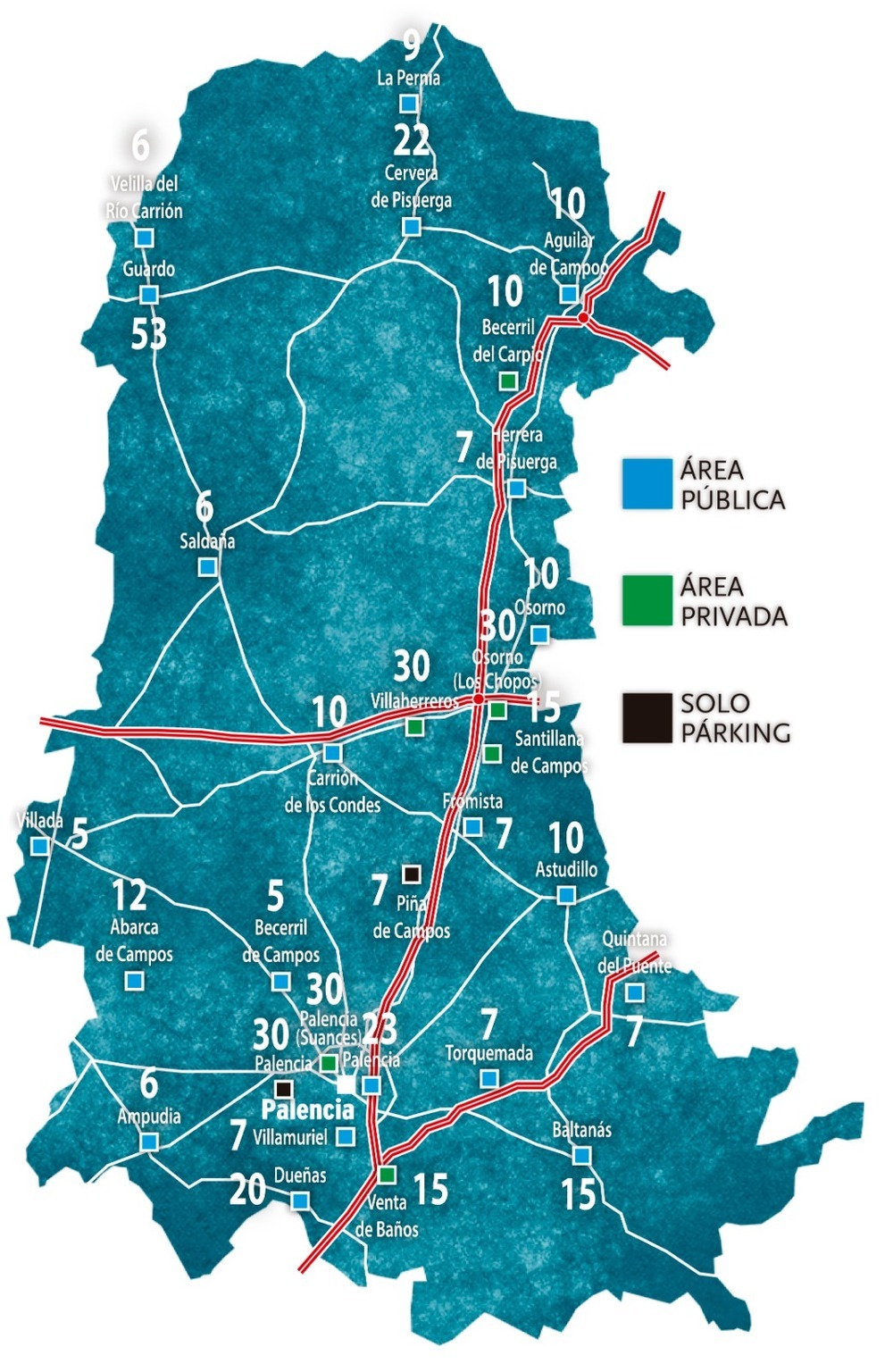 Palencia, líder regional de las autocaravanas con 28 áreas