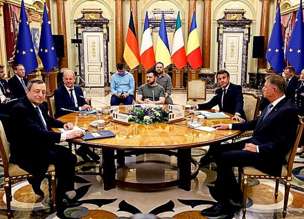 Los líderes europeos acudieron a Kiev para apoyar al país.   / LUDOVIC MARIN / POOL VÍA EFE