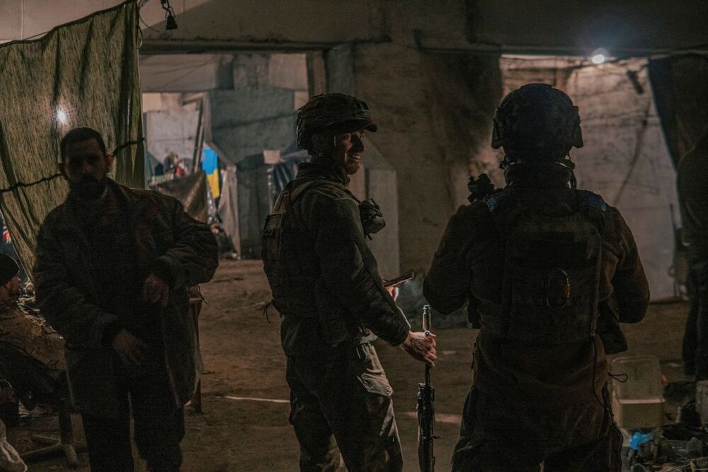 Ukrainian Azovstal service members are seen within the Azovstal Iron and Steel Works complex in Mariupol  / DMYTRO OREST KOZATSKYI/AZOV REGIMENT PRESS SERVICE