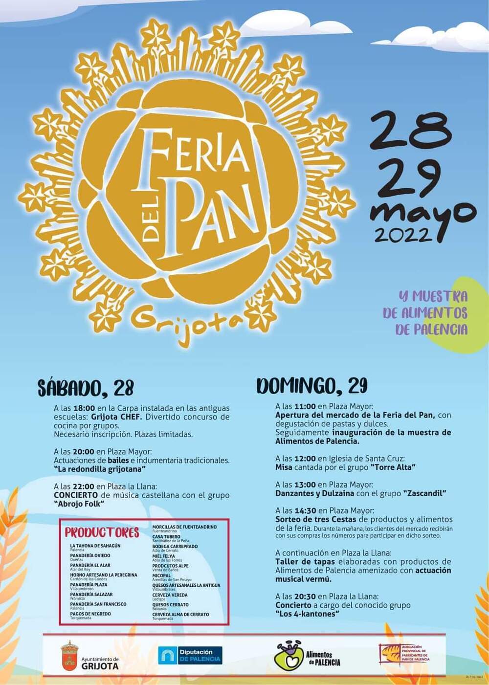 La Feria del  Pan de Grijota, los días 28 y 29 de mayo