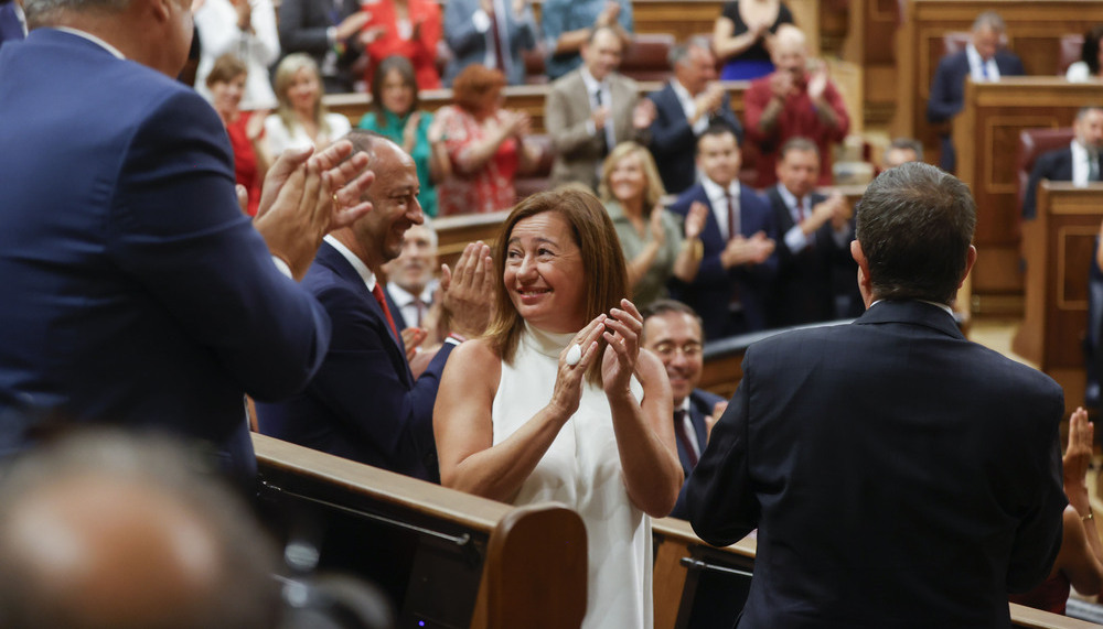  La diputada socialista y candidata a presidir el Congreso, Francina Armengol durante la sesión constitutiva de las Cortes Generales de la XV Legislatura celebrada este jueves.