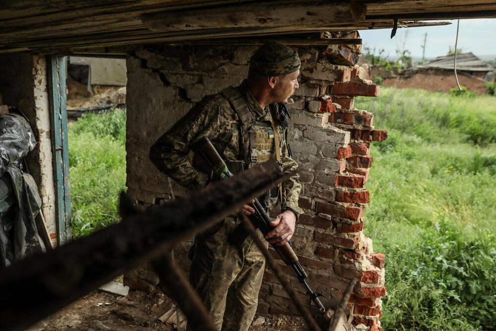 Imagen del ejército ucraniano cerca de la frontera rusa.