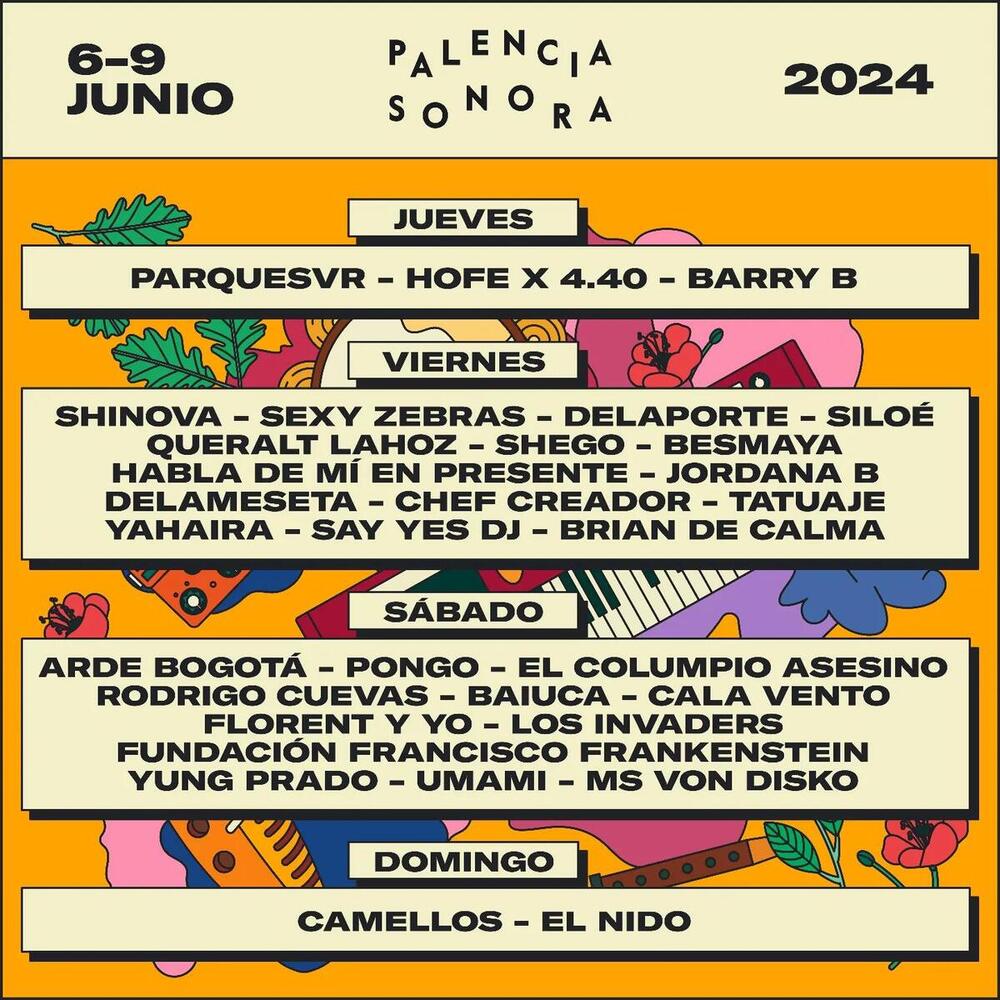Cartel del Palencia Sonora 2024 por días
