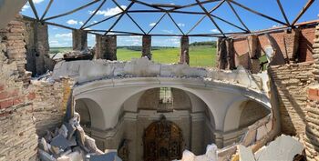 Colapsa la cúpula del monasterio de Alconada, en Ampudia
