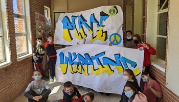 Grafitis por la paz en Ucrania