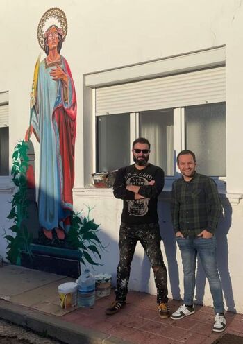 Barruelo honra a Santa Bárbara con un mural