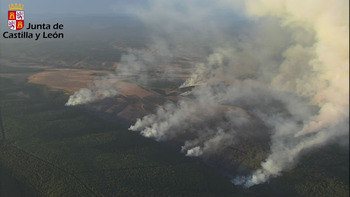 El fuego de San Bartolomé de Rueda deja 300 hectáreas quemadas