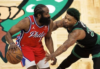 Harden hace de Embiid y los 76ers fulminan a los Celtics