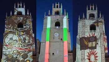 Una Navidad de luz en la torre de la catedral de Palencia